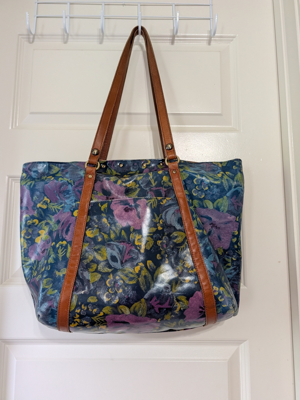 PATRICIA NASH Limited Edition Floral Tote Brown Leather Straps Luxury Brand - Picture 6 of 17